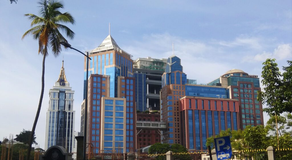 A Front view of UB City Mall in Bangalore, India.